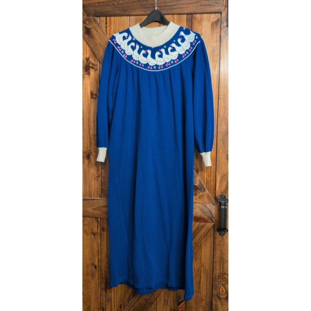 Vintage Kittens Brand Fleece Nightgown Ducks Sz. Medium